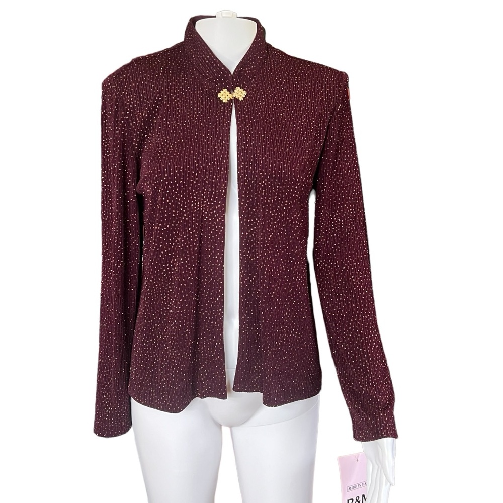 R&M Richards Petite - Women’s Sparkly Open Coat Sz 6P